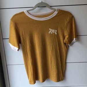 RVCA womens mustard tee